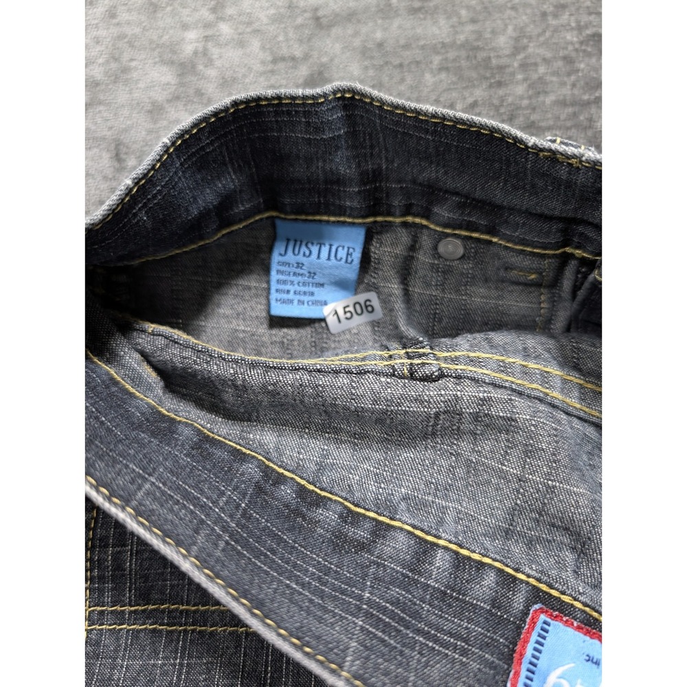 Justice Denim Popeye the Sailor Man Y2K Wide Leg Jeans Blue Embroidered 32x27 - Picture 8 of 10